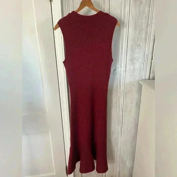 Adelyn Rae burgundy sleeveless round neck midi sweater dre… - Picture 2 of 8